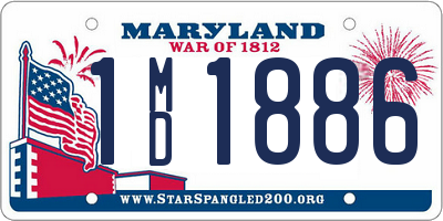 MD license plate 1MD1886