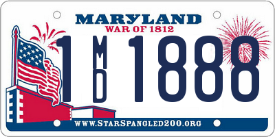 MD license plate 1MD1888