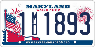 MD license plate 1MD1893