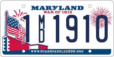 MD license plate 1MD1910