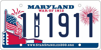 MD license plate 1MD1911