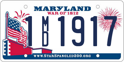 MD license plate 1MD1917