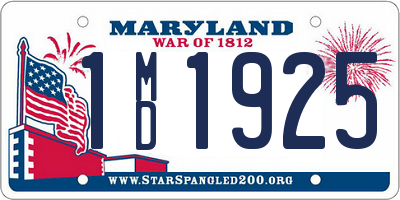 MD license plate 1MD1925