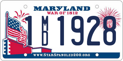 MD license plate 1MD1928