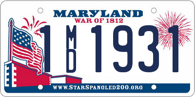 MD license plate 1MD1931