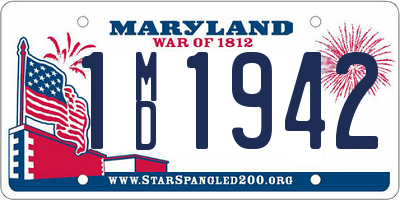 MD license plate 1MD1942