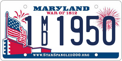 MD license plate 1MD1950