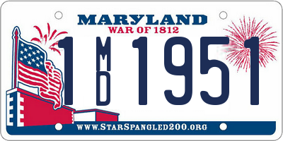 MD license plate 1MD1951