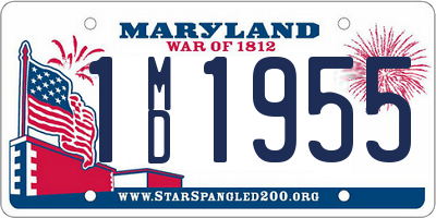 MD license plate 1MD1955