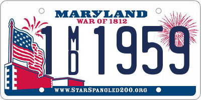 MD license plate 1MD1959