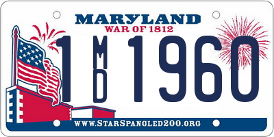 MD license plate 1MD1960