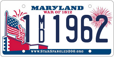 MD license plate 1MD1962
