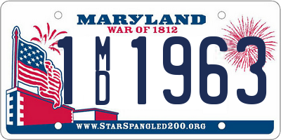 MD license plate 1MD1963