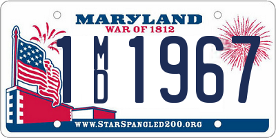 MD license plate 1MD1967