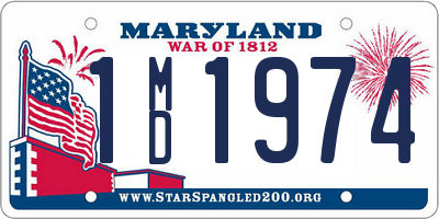 MD license plate 1MD1974