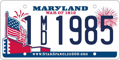 MD license plate 1MD1985