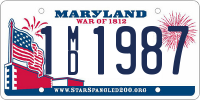 MD license plate 1MD1987