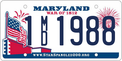 MD license plate 1MD1988