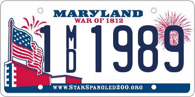 MD license plate 1MD1989