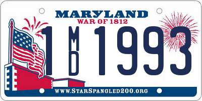 MD license plate 1MD1993