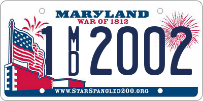 MD license plate 1MD2002