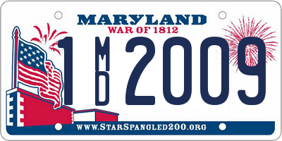 MD license plate 1MD2009