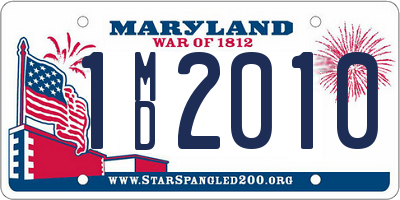 MD license plate 1MD2010