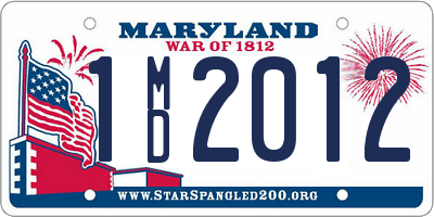MD license plate 1MD2012