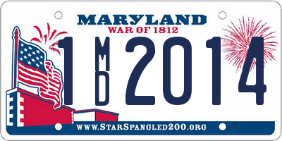 MD license plate 1MD2014