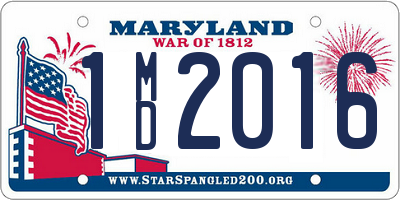 MD license plate 1MD2016