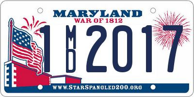 MD license plate 1MD2017