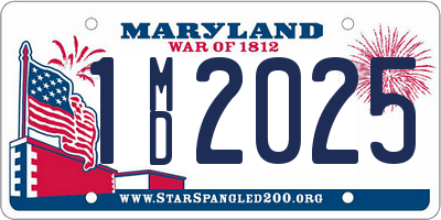 MD license plate 1MD2025