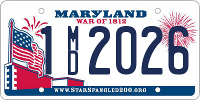 MD license plate 1MD2026