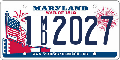 MD license plate 1MD2027