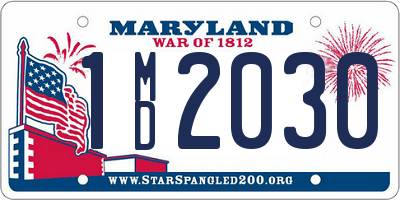 MD license plate 1MD2030