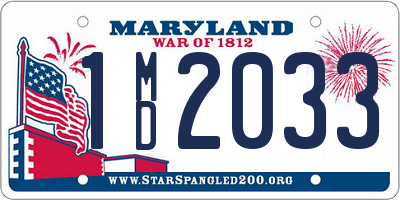 MD license plate 1MD2033