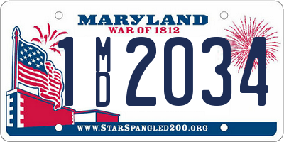 MD license plate 1MD2034