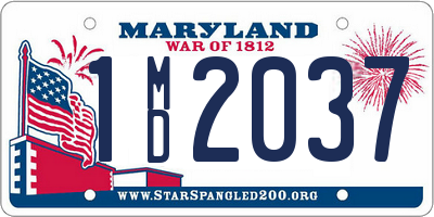 MD license plate 1MD2037