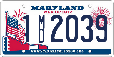 MD license plate 1MD2039