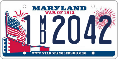 MD license plate 1MD2042