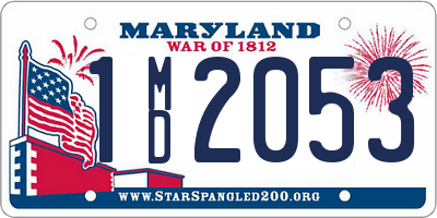 MD license plate 1MD2053