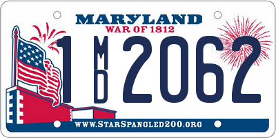 MD license plate 1MD2062