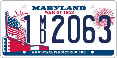 MD license plate 1MD2063