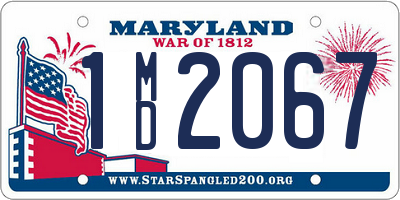 MD license plate 1MD2067