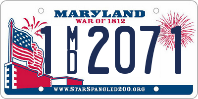 MD license plate 1MD2071
