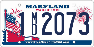 MD license plate 1MD2073