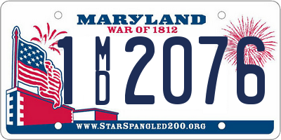 MD license plate 1MD2076