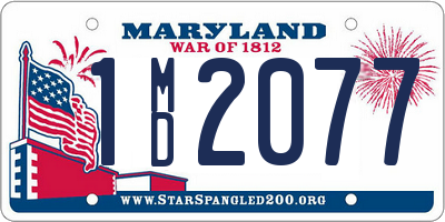 MD license plate 1MD2077