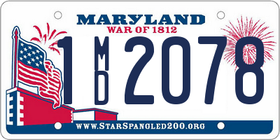 MD license plate 1MD2078