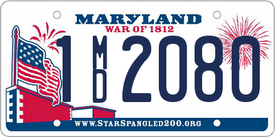 MD license plate 1MD2080